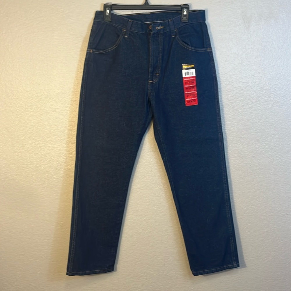 NEW Rustler Jeans 31 x 30 Blue Denim Workwear Dark Wash Cotton Regular Fit NWT